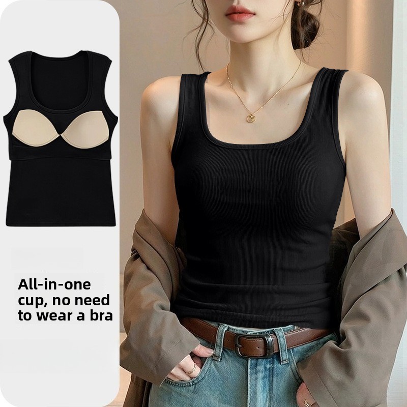 T Shirt Bra Seamless - New Seamless Built-in Bra Tank Top