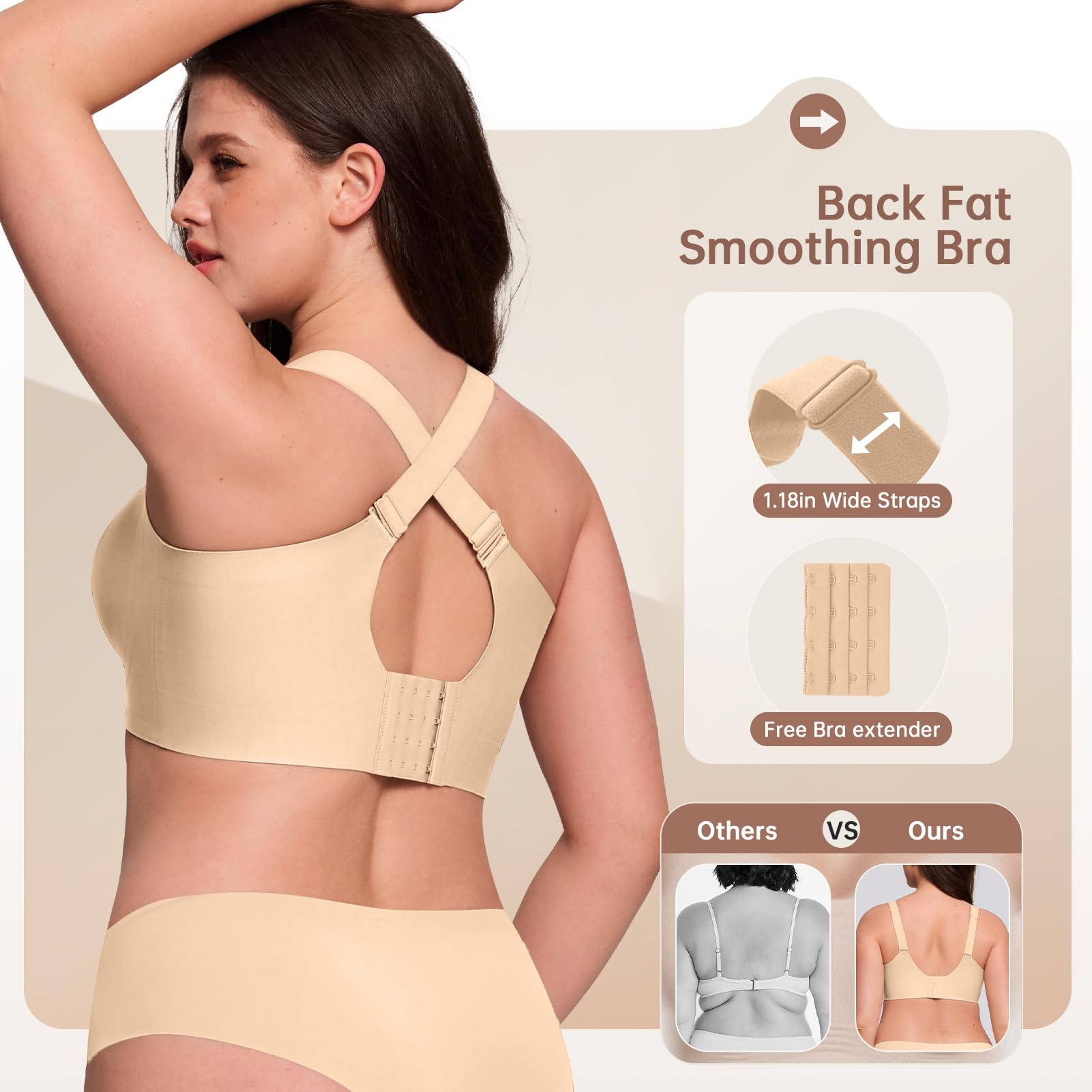 Plus Size Wireless Bra for Wom - Full Coverage Bra 评论和价格