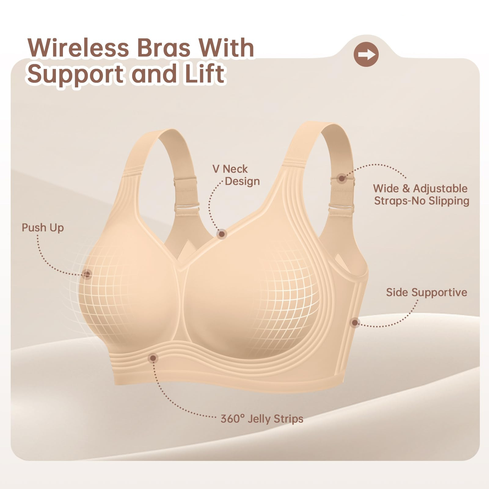 Plus Size Wireless Bra for Wom - Full Coverage Bra 评论和价格