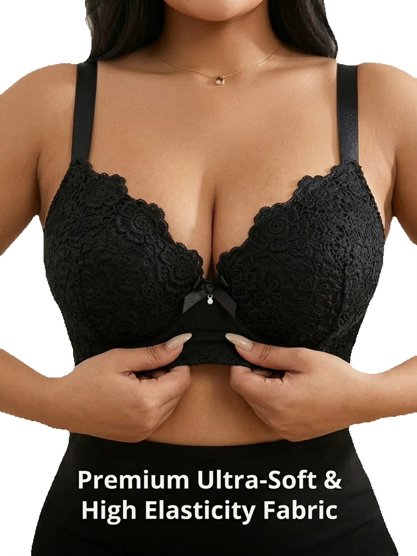 Women Plus Size Floral Push Up - Plunge Bra Push Up 评论和价格
