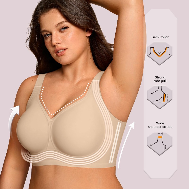 Plus Size Wireless Jelly Bra W - Plunge Bra Push Up 评论和价格