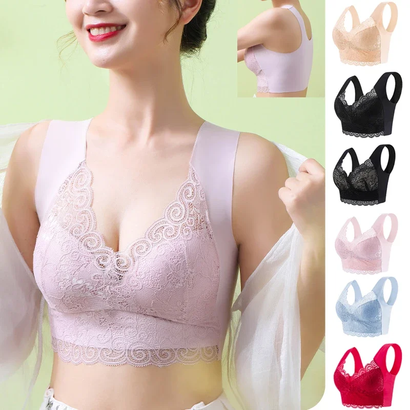 1pcs Ice Silk Seamless Lace Br - Sleep Bra Bralette 评论和价格