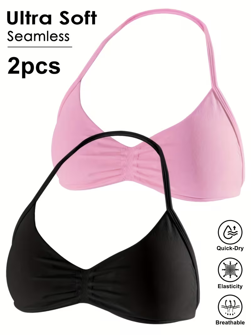 2pcs Seamless Sexy Open Back G - Plunge Bra Push Up 评论和价格